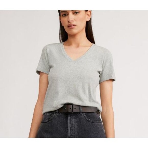 EVERLANE organic cotton v neck tee in gray size L - Picture 1 of 6